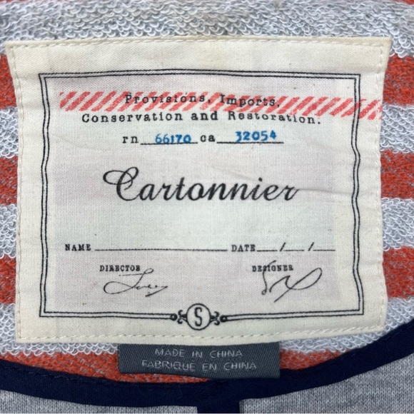 Cartonnier Red and White Stripe Blazer Size S - Picture 6 of 7